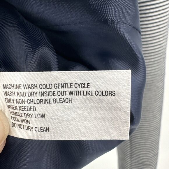 Gap Jacket Womens 2 The Academy Blazer Blue White Striped Preppy Coastal - Picture 7 of 8
